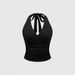 Women's Clothing Retro Leopard Print Backless Fashion Halter Neck Top V Neck Sexy Hot Girl Sleeveless Small Vest Female_ecoleips.com