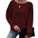 Women's Batwing Sleeve T-Shirt - Ribbed Texture, Oversized Dolman Style, Soft Polyester-Spandex Blend_ecoleips.com