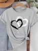 European American Cross-border Foreign Trade Wholesale Clothing, Simple And Stylish Heart-shaped Round Neck Plus-size_ecoleips.com