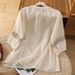 Retro Cotton And Linen Shirt For Women Half Sleeve Spring And Summer Cotton And Linen Shirt Loose-Fitting Belly-Covering_ecoleips.com