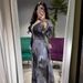 Women's Clothing Fashion Print Slim V Neck Elegant Long High Waist Dress_ecoleips.com