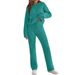 Women's Premium Fleece Lounge Set Ultra-Soft Fabric Long Sleeve Top And Jogger Pants Relaxed Fit Matching Outfit Winter Comfort_ecoleips.com