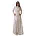 2025 New European And American Women's Clothing Long Sleeved Round Neck Slim Fit Thin Printed Long Skirt _ecoleips.com