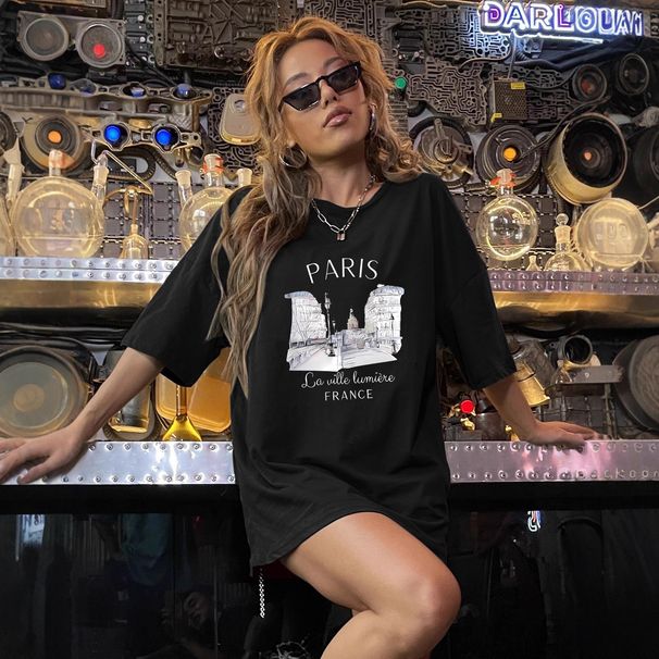 Women's Casual round Neck Short Sleeve T-Shirt Multi-Color Solid Loose Printed Top European American Style Fashionable Sports_ecoleips.com