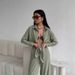 Women's Solid Color Cardigan & Wide-Leg Pants Set – Casual Comfort Outfit With Pockets | Relaxed Fit_ecoleips.com