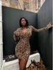 Women's Sexy Leopard Print Polo Collar Dress European American Style Slim Long Sleeve Bodycon Skirt Hot Girl Cross Border Popular Clothing_ecoleips.com