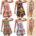 Women's Bohemian Style Printed Flowy Dress Casual Loose Fit European American Fashion Suspender Dress For Vacation Wear_ecoleips.com