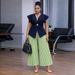Women's Summer Elegant Solid Color Pleated Irregular Vest Top And Wide Leg Pants Set American Style_ecoleips.com