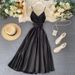 Elegant Back-Tie Maxi Dress – Flowy V-Neck Sundress With Adjustable Waist (5 Colors, S-XL)_ecoleips.com