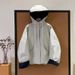 girl Euroean Fashion Color-Block Hooded Short Cotton Jacket For Women 2025 Autumn Winter New Korean Style Loose Versatile_ecoleips.com