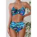 Women's Clothing Plus Size Cross-Bikini High-Waist Two-Piece Swimsuit For Women Triangle Print Summer Beachwear_ecoleips.com