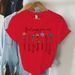 European And American Cross-border Foreign Trade Women's Floral Letter Print Round-neck Short-sleeve T-shirt Top_ecoleips.com