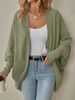 Women's Long Sleeve V-Neck Cardigan - Lightweight Polyester Blend, Open Front Drape, Solid Color Versatility_ecoleips.com