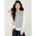 2025 Fall/Winter New Gray Simple Design High-End Round Neck Two-Piece Pullover Long Sleeve Sweatshirt For Women_ecoleips.com