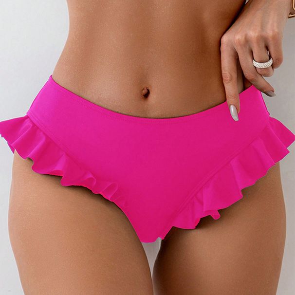 Women's Clothing Swimming Trunks Lotus Leaf Anti Exposure Conservative Triangle Swimming Trunks_ecoleips.com