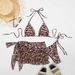 Animal Print Bikini Set 3-Piece Halter Neck Swimsuit - Sexy High-Waisted Bottoms & Cover-Up For Pool Party_ecoleips.com