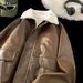 Aria Basics Fleece-Lined For Women, High-End Feel, Petite Size, 2025 New Winter Loose Short PU Leather Jacket_ecoleips.com