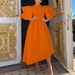 Cross-Border African Women's Clothing 2024 Summer New Double-Layer Ruffle Sleeve Solid Color Party European And_ecoleips.com
