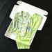 Women's Plus Size Comfortable Printed Two Piece Set Spring Green Loose Fit Wide Leg Pants Shirt Top Skin Friendly Suit_ecoleips.com