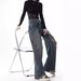 KEN STUDIO Early Autumn New Ripped Jeans With American Retro Raw Edge Design, Loose Wide-leg Pants_ecoleips.com