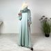 Modest Abaya Dress Robe And Headscarf Set With Drawstring Pleats And Lantern Sleeves._ecoleips.com
