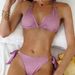 Solid Color Bikini Swimsuit Female Sexy Tether Tight Body Swimsuit Beach Vacation Swimsuit Swimsuit_ecoleips.com