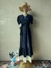 Women's Clothing Summer Retro Single Breasted Loose Casual Ruffled Short Sleeved Denim Dress_ecoleips.com
