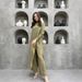 Women's Clothing New Fashion Multi Button Long Sleeved Split Collar Shirt Casual Straight Pants Two Piece Suit_ecoleips.com