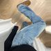 Women's Clothing Plush Warm Straight Jeans Thick High Waist Narrow Version Wide Leg Trousers_ecoleips.com