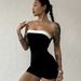 European American Style Women's Sleeveless Strapless Patchwork Sexy Nightclub Outfit Bodycon Top off Shoulder Waist Cinching Thin Design_ecoleips.com