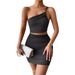 Women's Clothing Women's Sexy Faux Two-Piece Suspender Dress Style With Straps Backpack Exposed Hip Skirt For Formal & Casual For Women_ecoleips.com