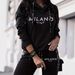 Women's European American Style Spring Autumn Fashion Hooded Two Piece Set Casual Letter Print Vacation Wear_ecoleips.com