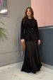 Elegant High-Waist Flowy Maxi Skirt With Ruffle Hem – Versatile & Slimming A-Line Skirt For Women, Black/White_ecoleips.com