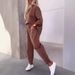 2024 European And American Cross-border Autumn Women's Clothing . Loose Casual Two-piece Set Solid Color Round Neck_ecoleips.com