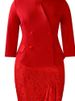 K Women's Elegant Through The Waist Lace Hem Dress Two-piece Set;_ecoleips.com