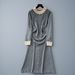 Women's Clothing French Retro Beaded Knit Dress For Women Heavy Duty Single Breasted Elegant Sweater Autumn Winter High End Clothing_ecoleips.com