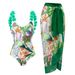 Women's Clothing Retro One-piece Swimsuit Backless Flower Skirt Swimsuit Chiffon Skirt_ecoleips.com