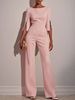 Women's Clothing Solid Color Beaded Decorated Slim Jumpsuit_ecoleips.com
