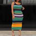 Plus Size Color Blocked Slim Fitting Dress For Women Casual Sleeveless Fashion Suspender Dress Relaxed Everyday Wear Versatile Feshion Trend_ecoleips.com