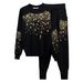 Embroidered Sequin Knit Set – Oversized Sweater & Lounge Pants Two-Piece (S-XXL) | Black & Grey | Boho Streetwear_ecoleips.com