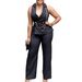 C8604 Foreign Trade Women's Clothing European And American Style Suit Collar Sexy Fashion Chain Casual Wide-Leg_ecoleips.com