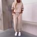 2024 European And American Cross-border Autumn Women's Clothing . Loose Casual Two-piece Set Solid Color Round Neck_ecoleips.com