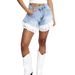 Women's Clothing New Straight Denim Splicing Lace Women's Shorts Summer Loose Slim Straight Hot Girl Women's Shorts_ecoleips.com