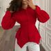 Women's Sexy Pure Design Long Sleeve Shirt Top Tie Waist Solid Color Style Spring New_ecoleips.com