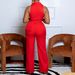 K Women's Suit Collar Sexy Fashion Chain Casual Wide Leg Jumpsuit_ecoleips.com