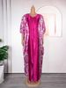 Plus Size Boho Maxi Dress With Ethnic Print - Flowy V-Neck Satin Kaftan For Women, Elegant Loose Fit Long Dress With Batik Pattern_ecoleips.com