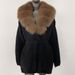 Luxury Oversized Knit Cardigan With Real Fox Fur Collar - Elegant Loose Fit Long Sleeve Open Front Sweater For Women_ecoleips.com