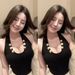 Sultry And Elegant Metallic Chain Low-neck Halter With Chest Pads For Women, Sexy Backless Top_ecoleips.com