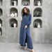 Women's Clothing New Fashion Multi Button Long Sleeved Split Collar Shirt Casual Straight Pants Two Piece Suit_ecoleips.com