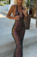 Elegant Sheer Sequin Slit Dress – Strappy Backless Bodycon Dress With Adjustable Ties (Black, XXS-XL)_ecoleips.com